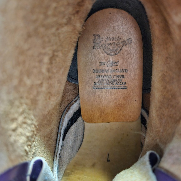 Dr. Martens 1460 Purple Leather Ankle Boots Women's Combat Lace Up Boots Vintage - Picture 10 of 10